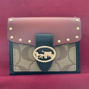 Coach Georgie Riveted small wallet in Colorblock Signature Canvas